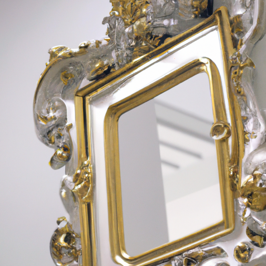 Miroir baroque sans bord très ouvragé