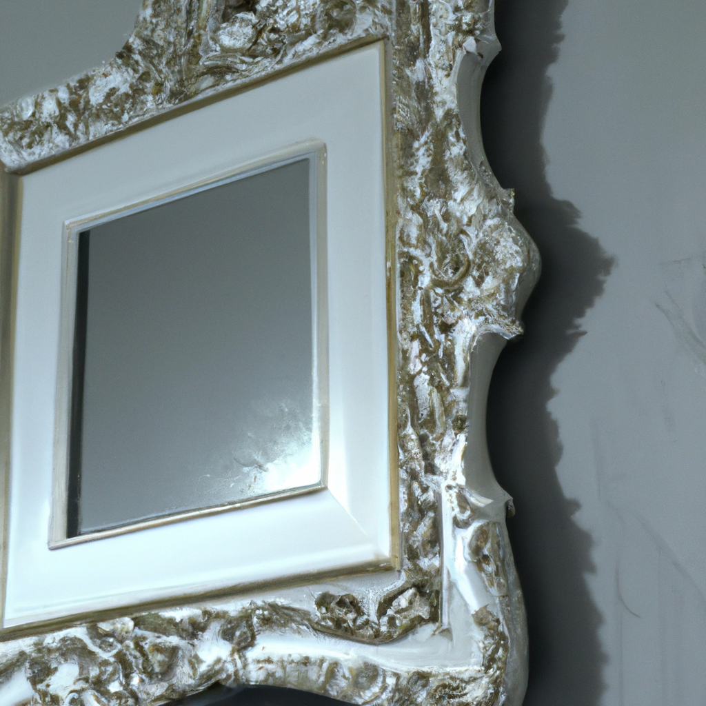 Miroir baroque blanc rectangulaire