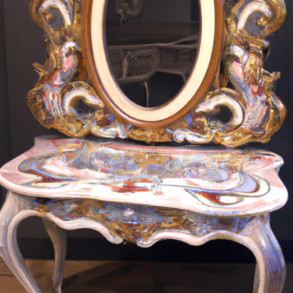 Table basse miroir baroque