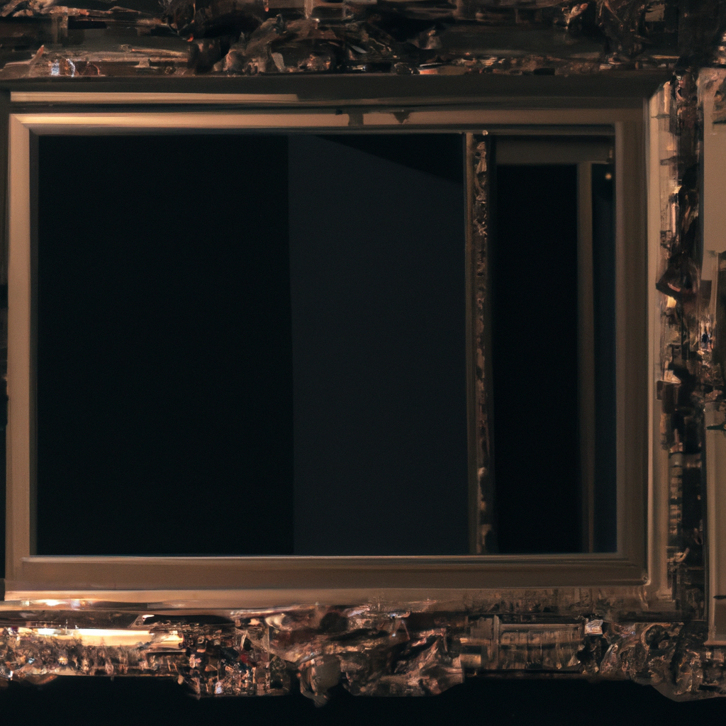 Miroir baroque doré rectangulaire