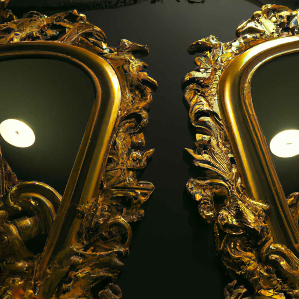 Miroir mural baroque noir