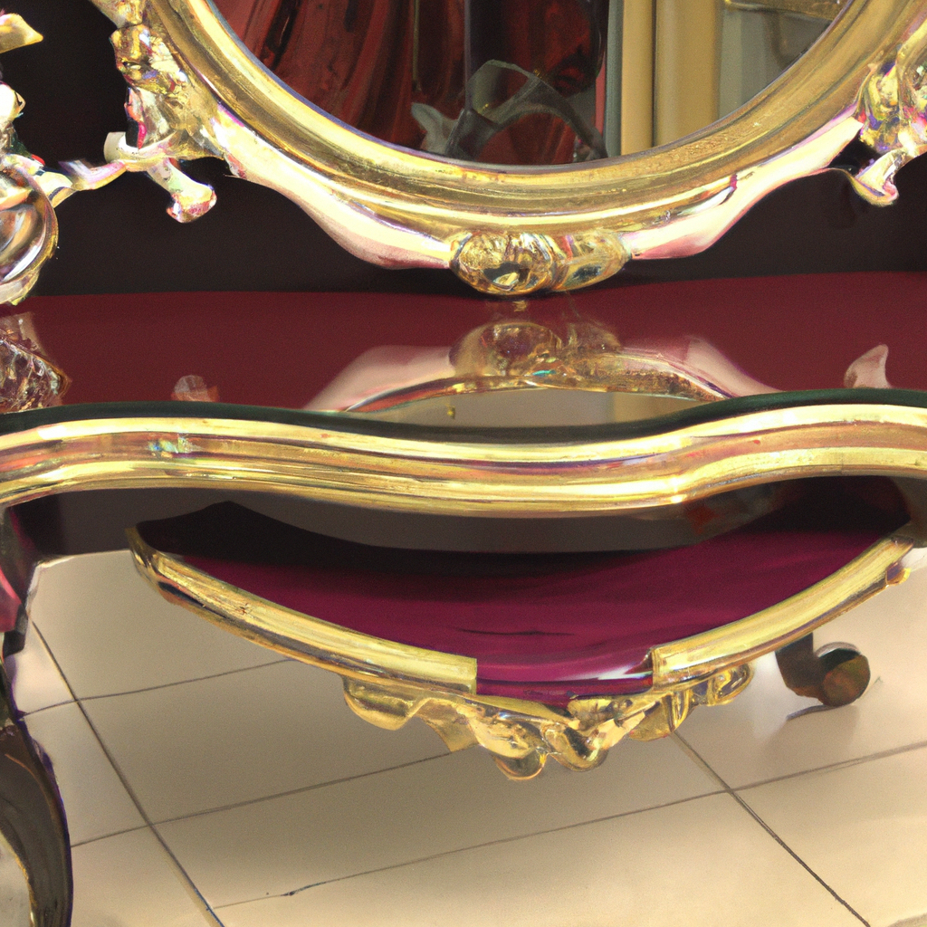 Table basse miroir baroque