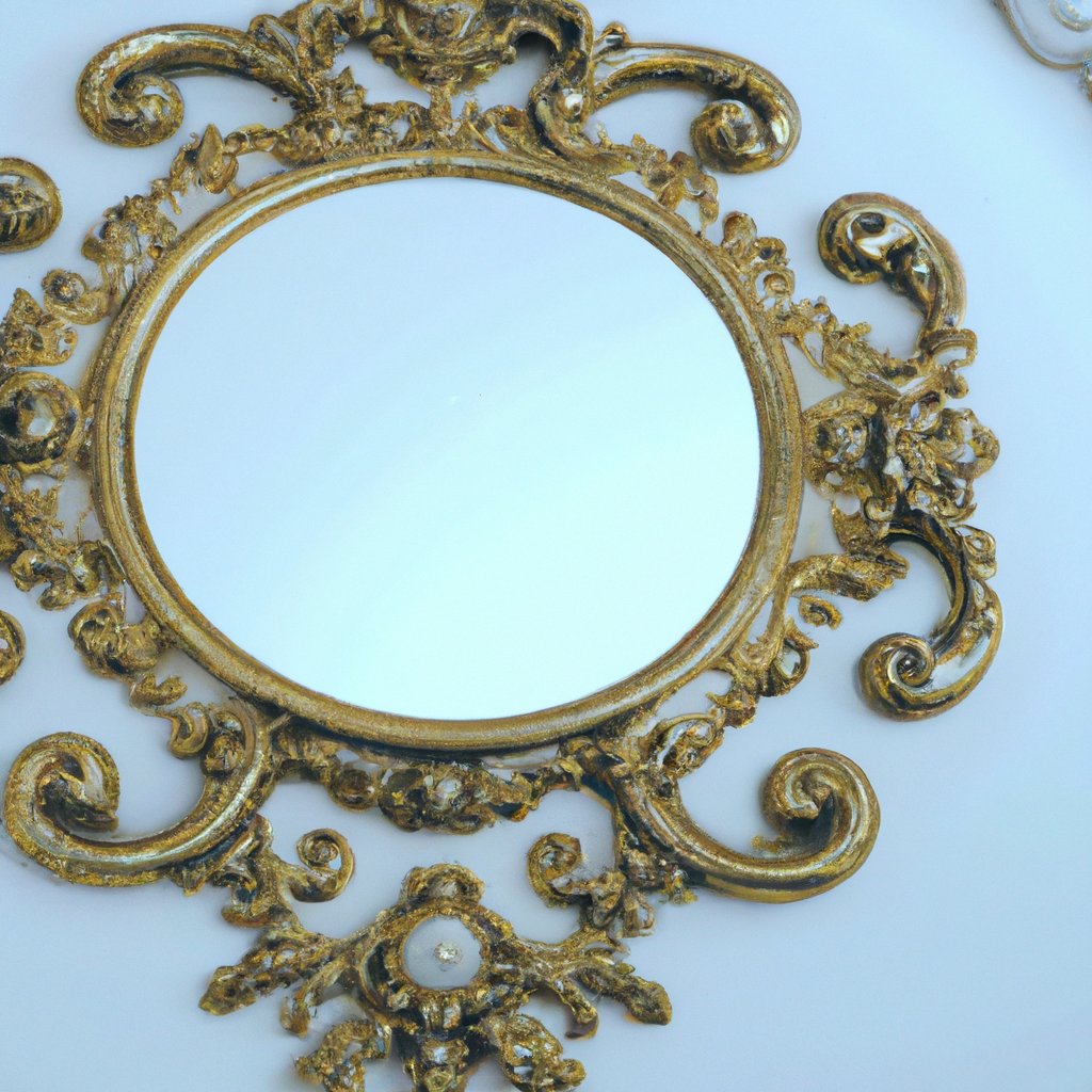 Miroir mural blanc baroque