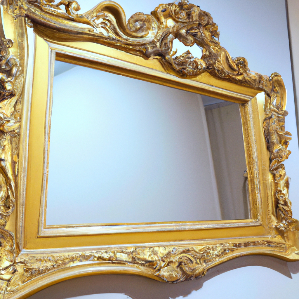 Grand miroir baroque sans bord très ouvragé