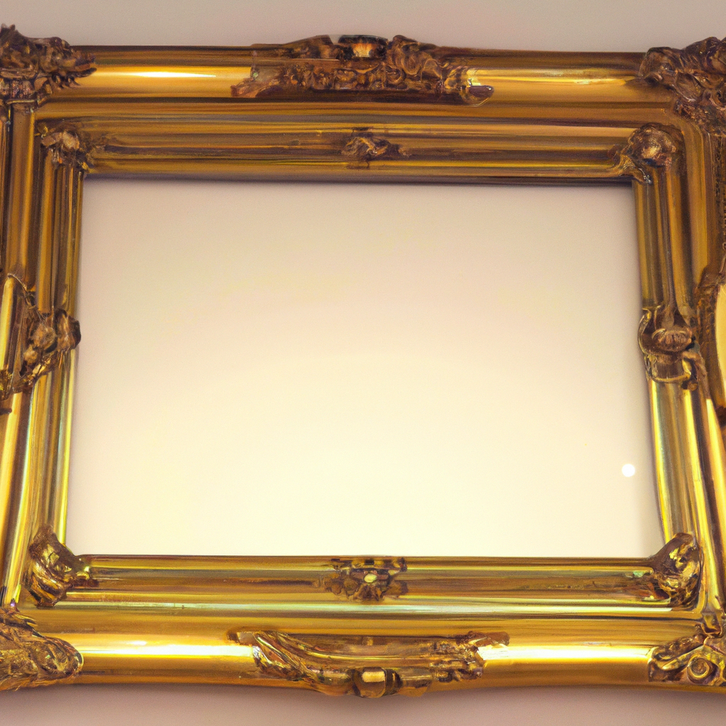 Miroir baroque doré rectangulaire