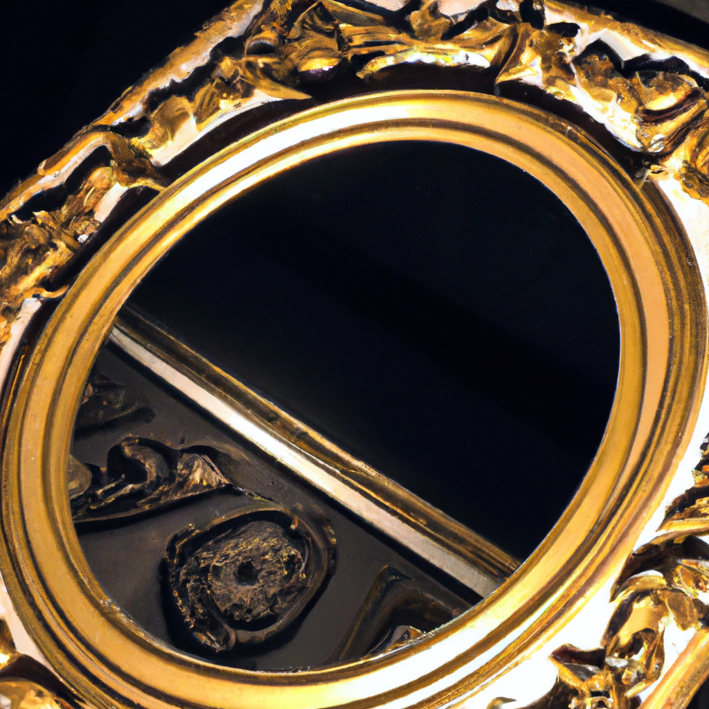 Grand miroir noir baroque