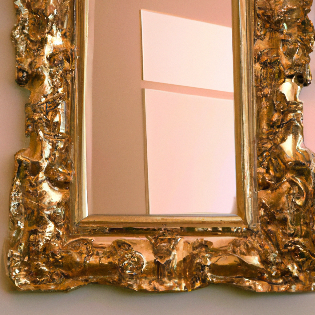 Miroir rectangulaire doré baroque