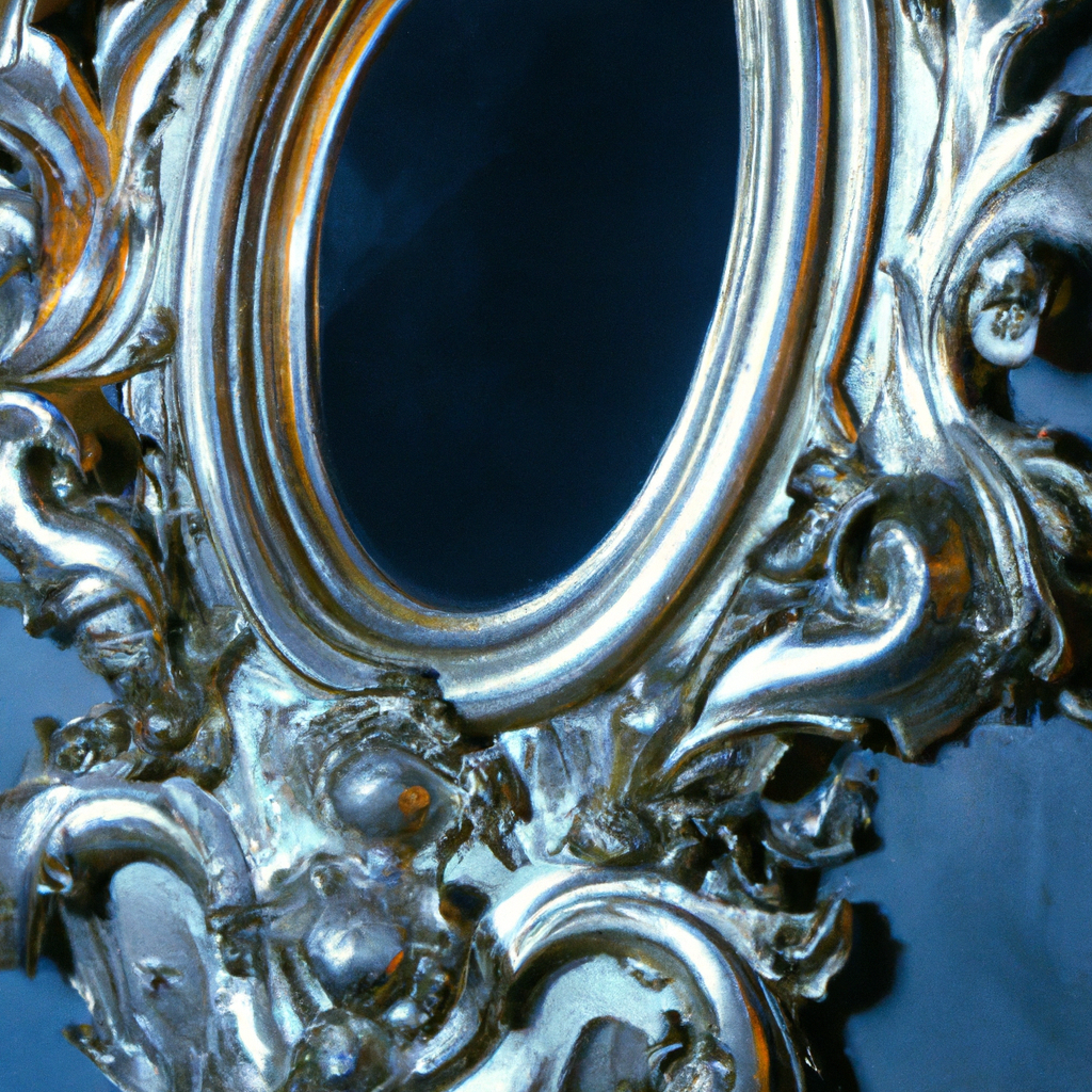 Grand miroir baroque noir