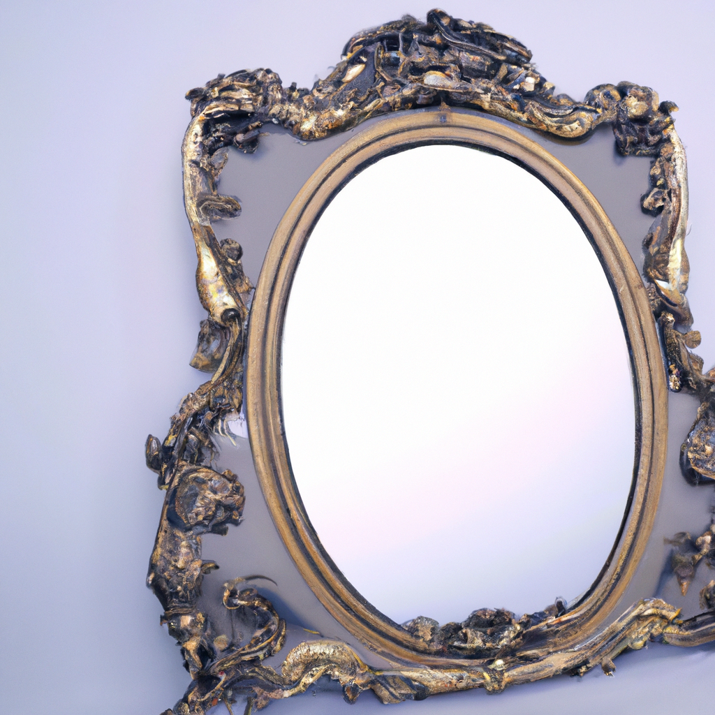 Miroir baroque sans bord ouvragé