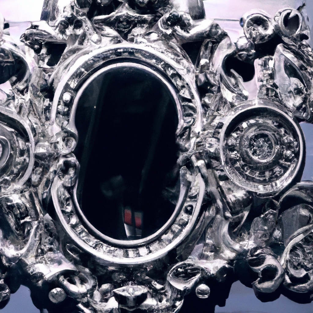 Miroir baroque noir et argent