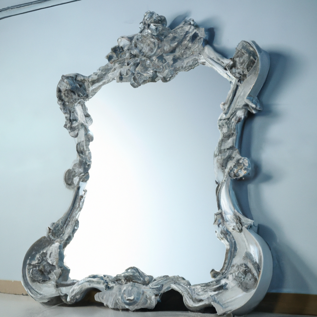 Miroir baroque argenté pas cher