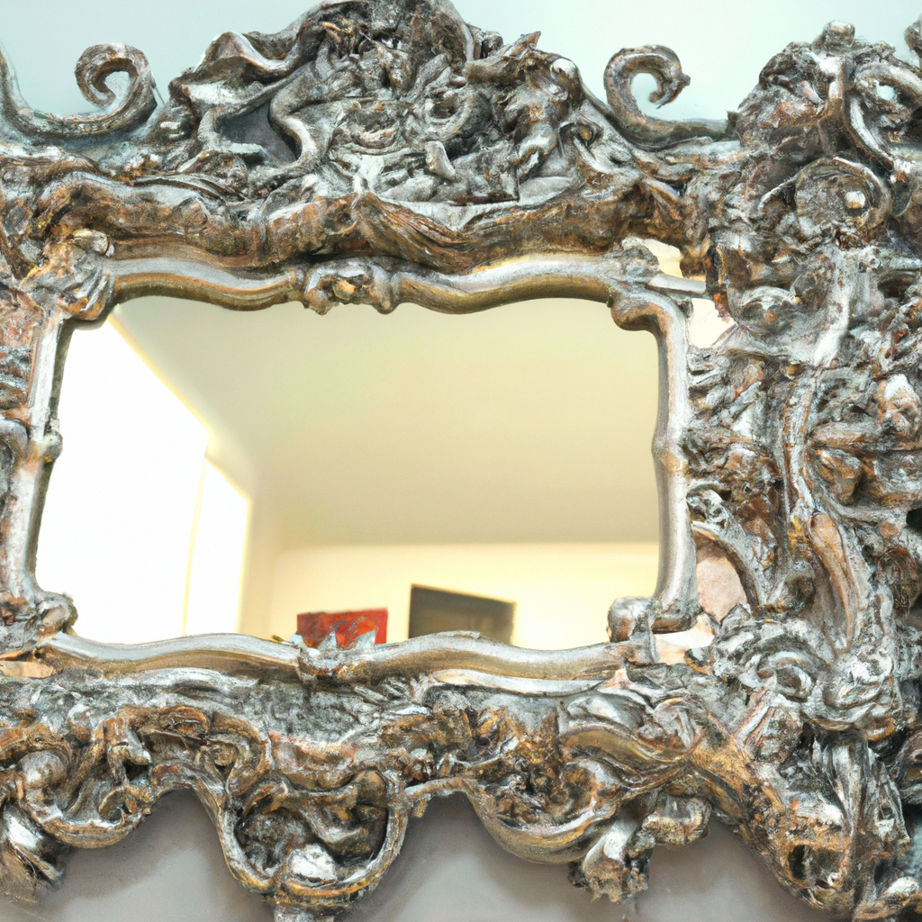Miroir baroque argenté pas cher