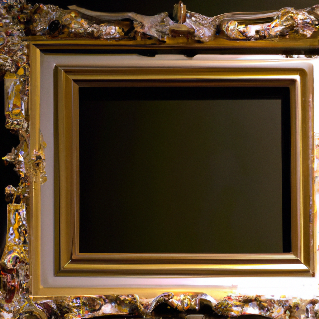 Miroir baroque noir rectangulaire