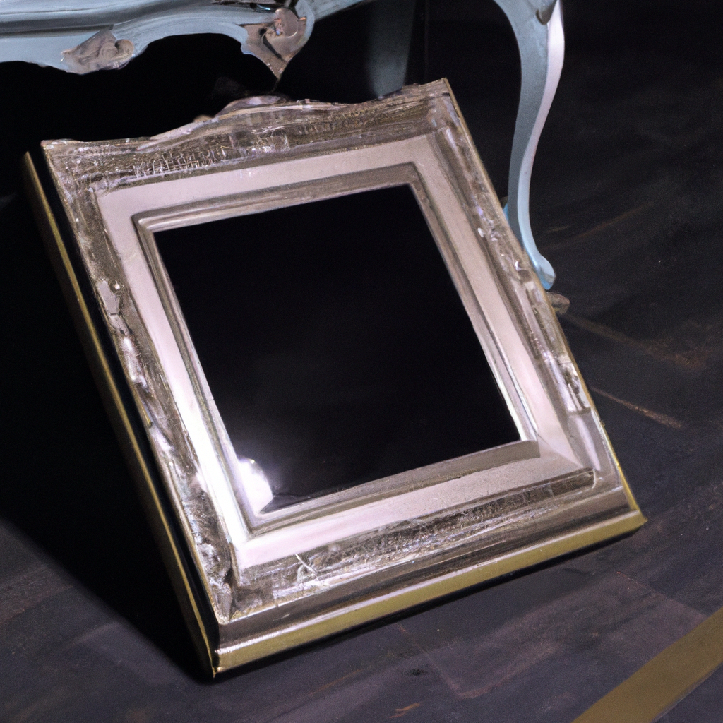 Miroir sur pied baroque noir