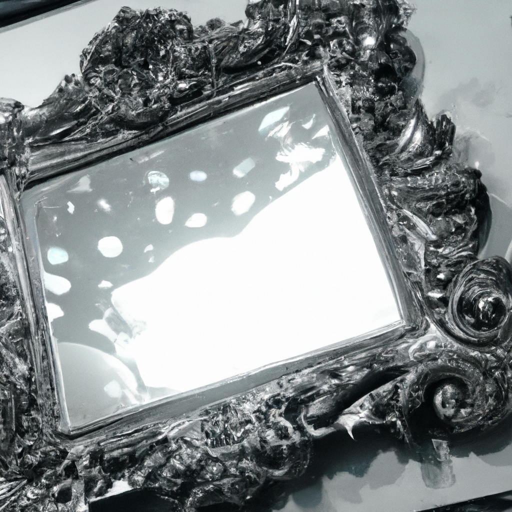 Miroir baroque argenté très ouvragé