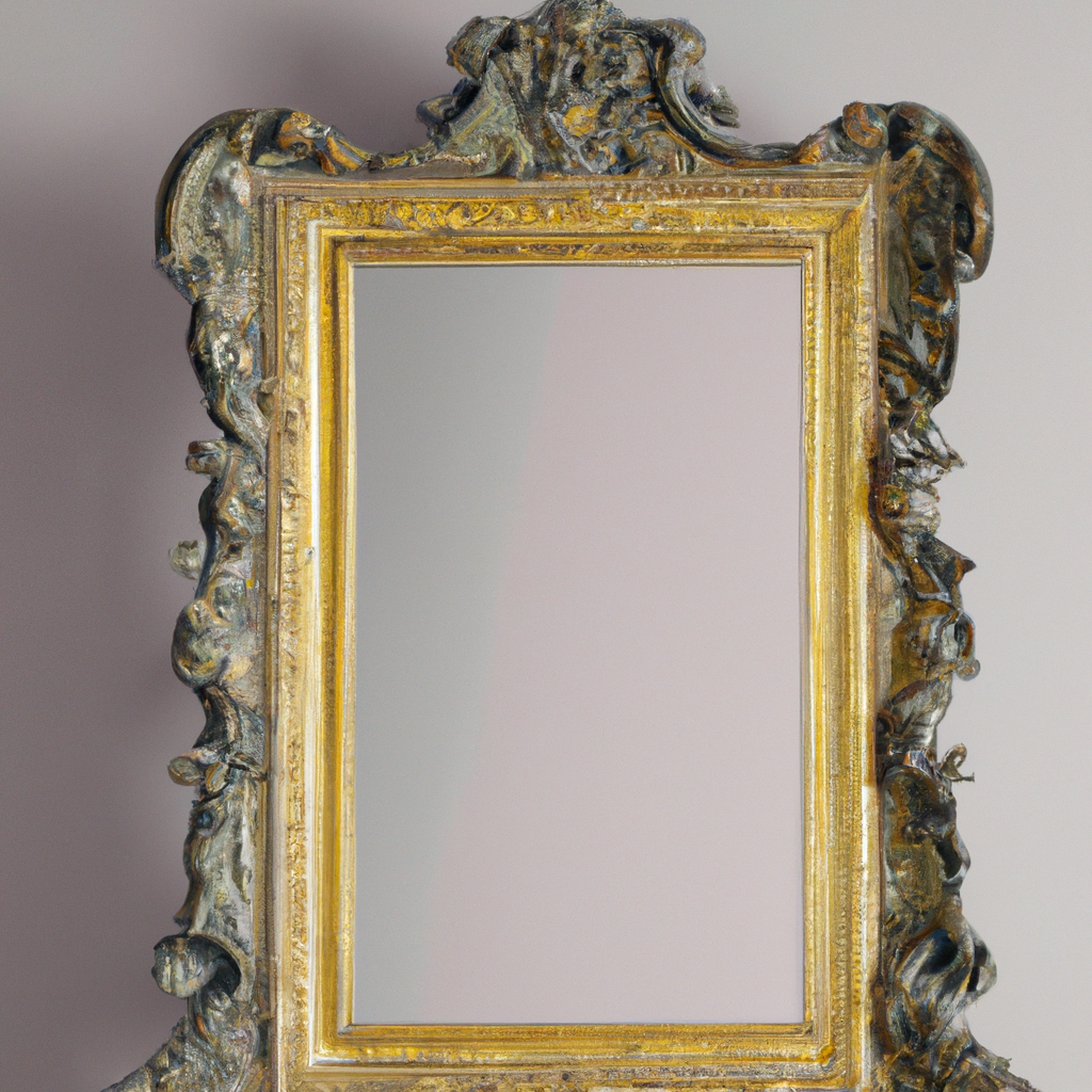 Miroir ancien horizontal baroque or 170cm
