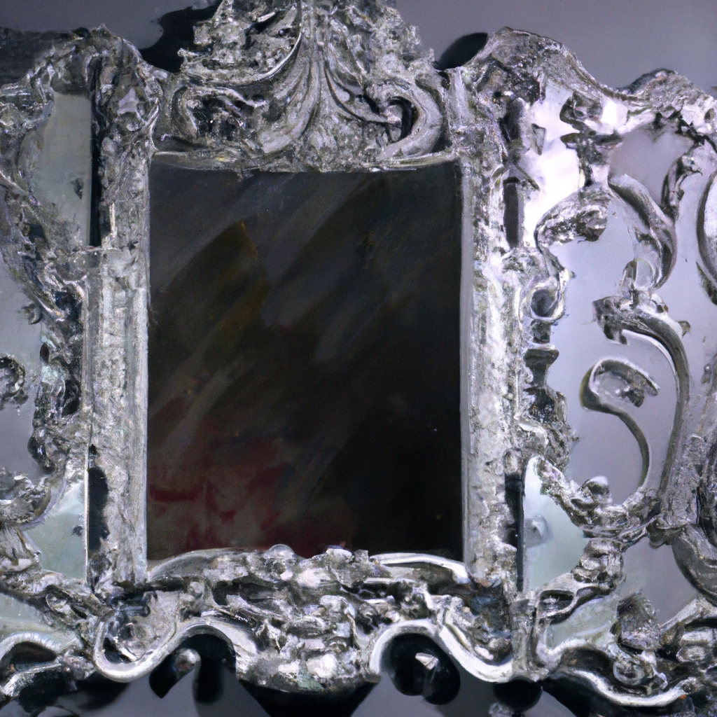 Miroir baroque argente 120x60