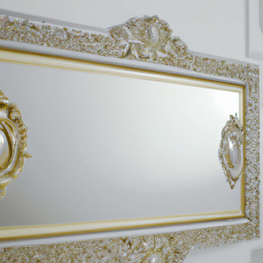 Miroir baroque argenté plus commode