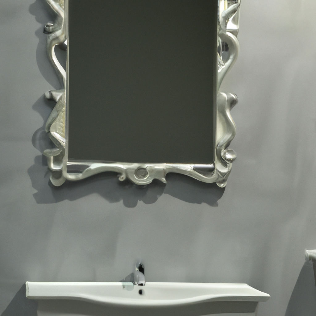 Miroir 110 cm gris baroque salle de bain