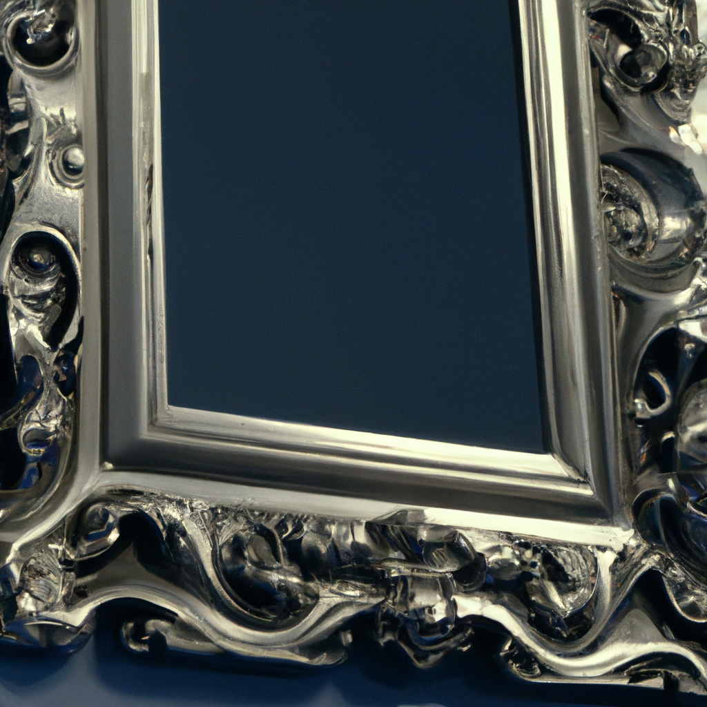Miroir baroque argent rectangulaire