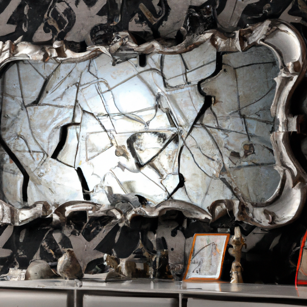 Miroir baroque argenté 100x100