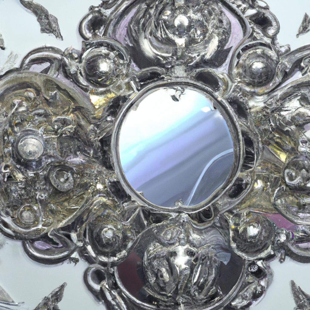 Miroir baroque argent pailleté