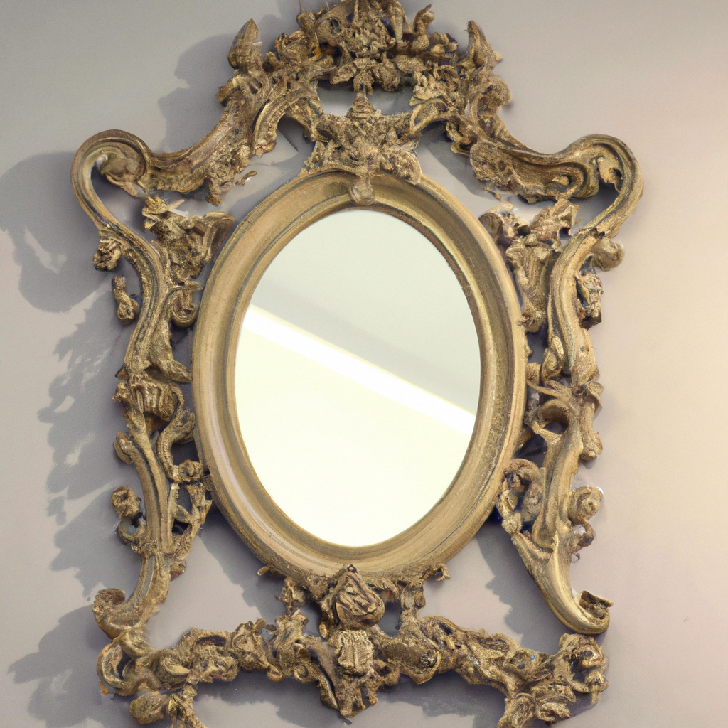 Miroir avec cadre en bois baroque renaissance
