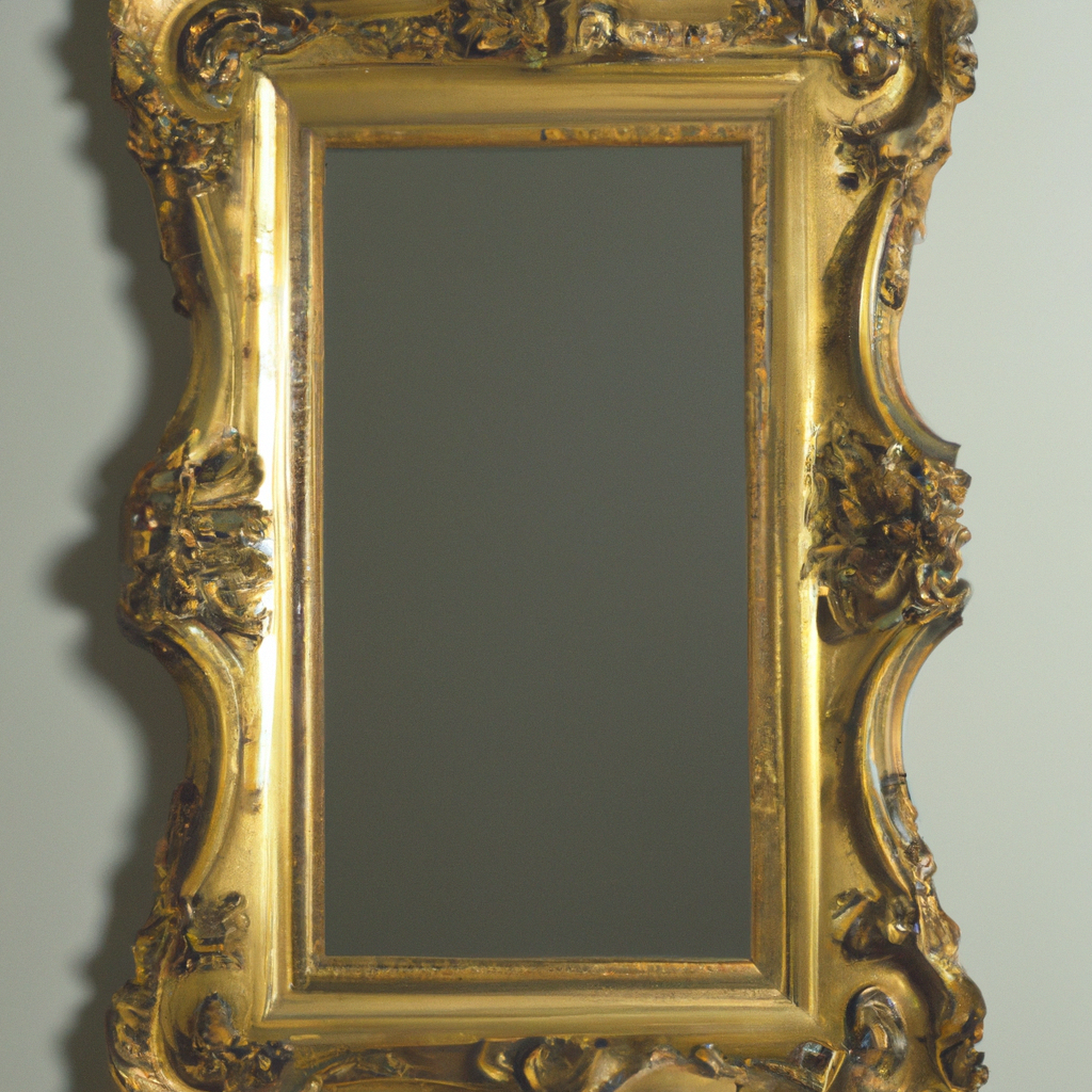 Miroir avec cadre en bois baroque renaissance