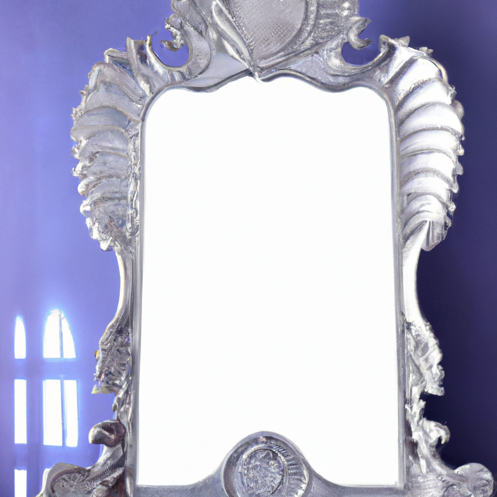 Miroir baroque argenté fly
