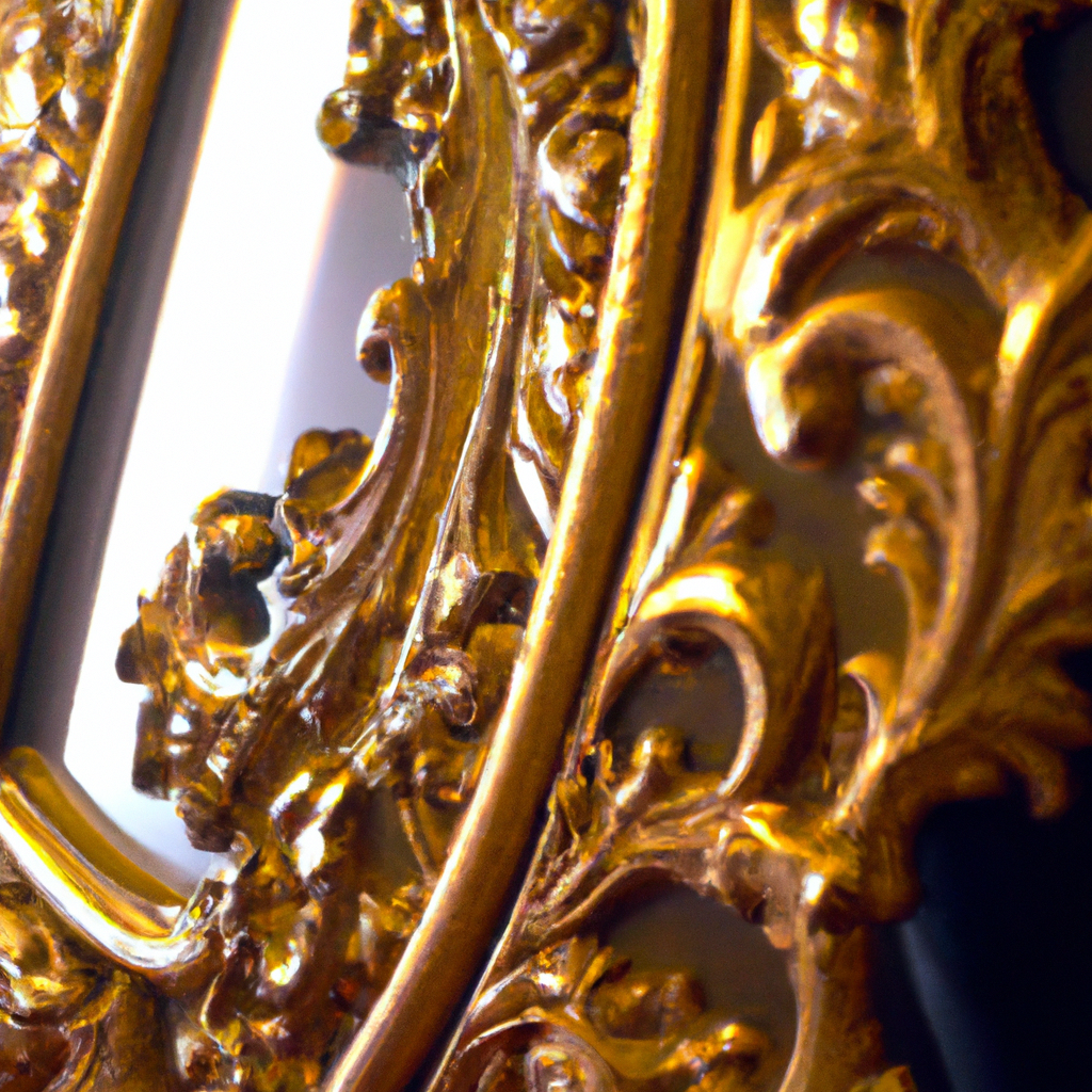 Miroir ancien doré baroque brocante