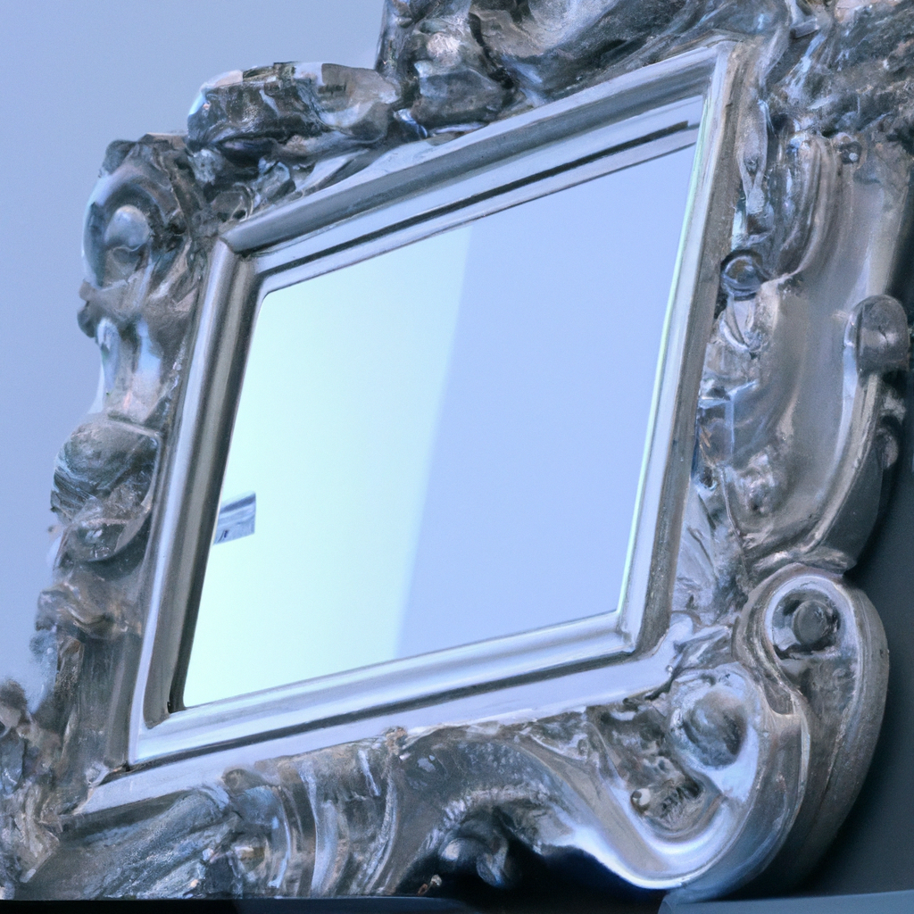 Miroir baroque argenté très ouvragé