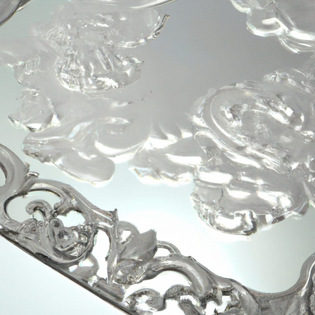 Miroir baroque argent blanc