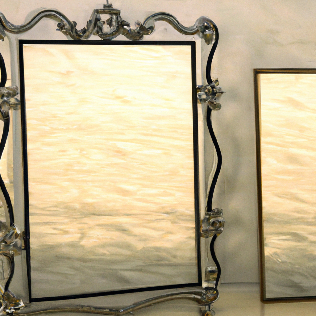 Miroir baroque argenté fly