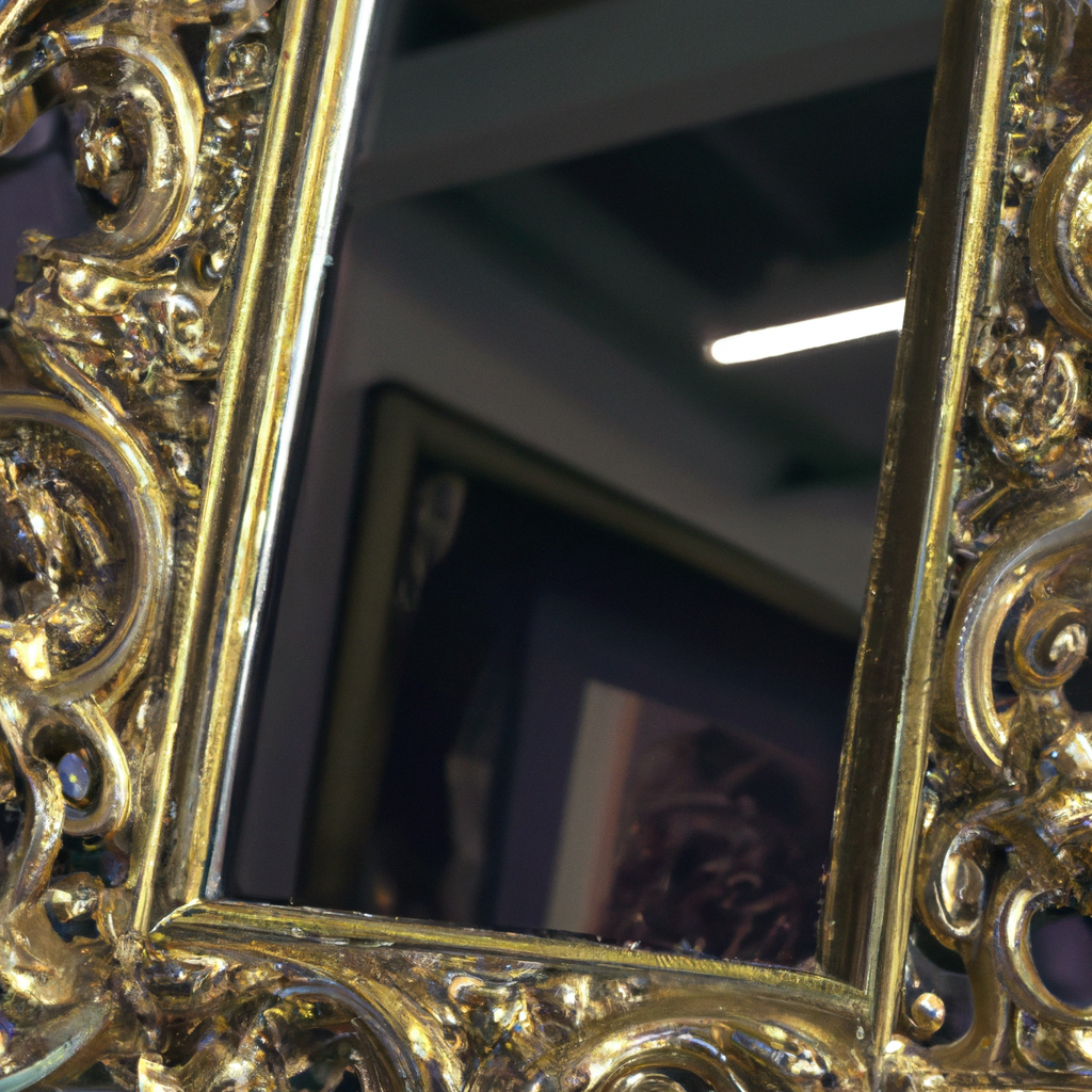 Miroir baroque amazon doré