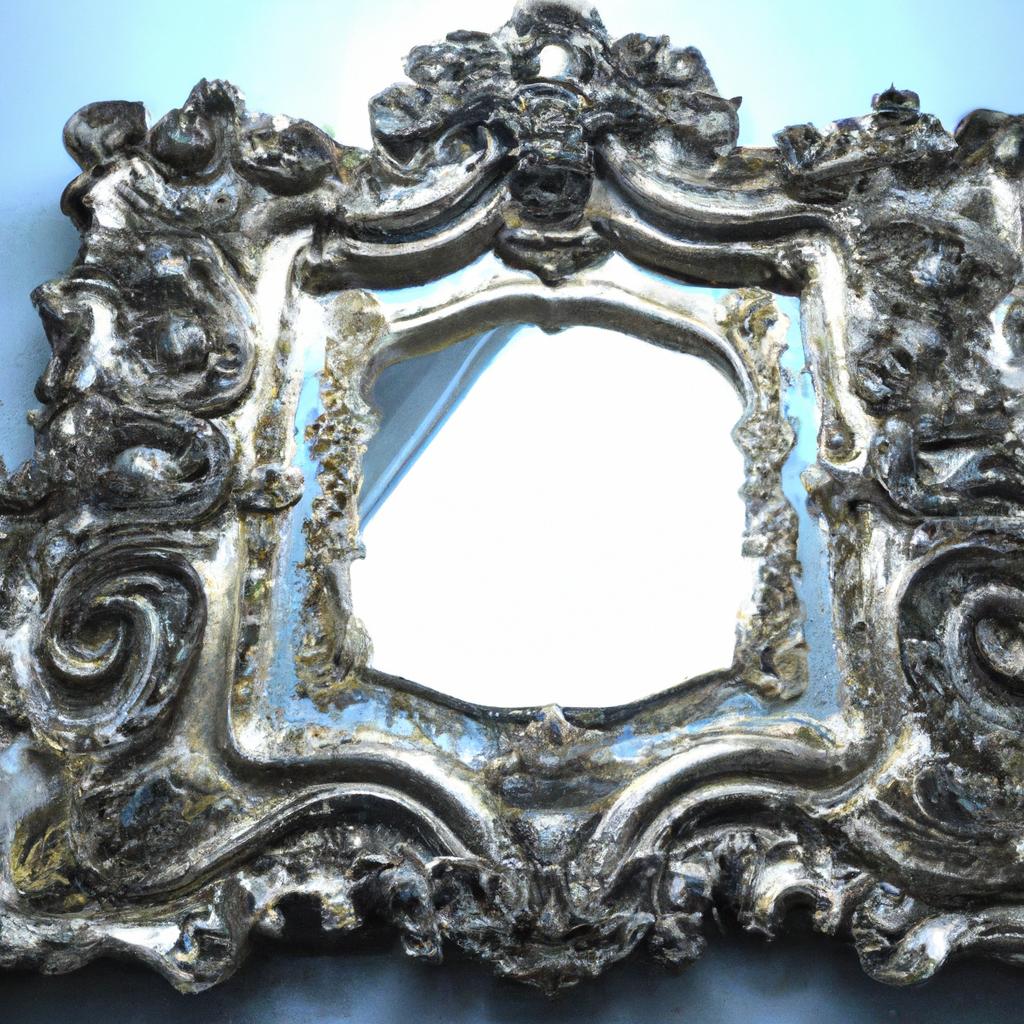 Miroir baroque argent blanc