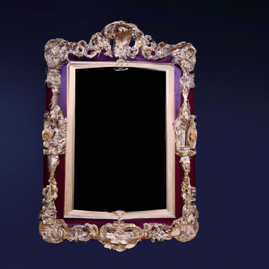 Miroir baroque basque cadre noir or