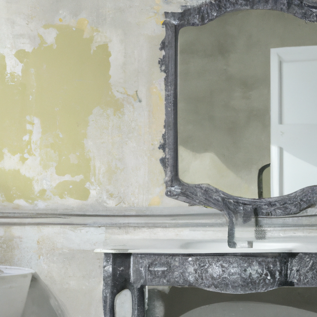 Miroir 110 cm gris baroque salle de bain