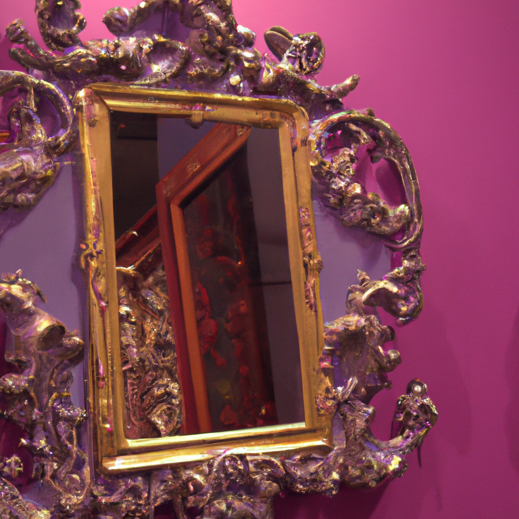 Miroir baroque ancien plastique
