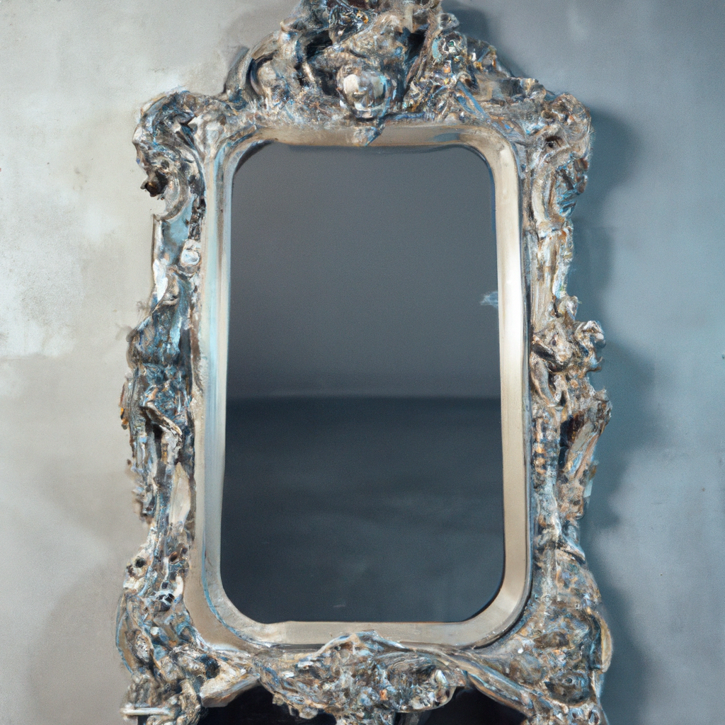 Miroir ancien horizontal baroque or 170cm